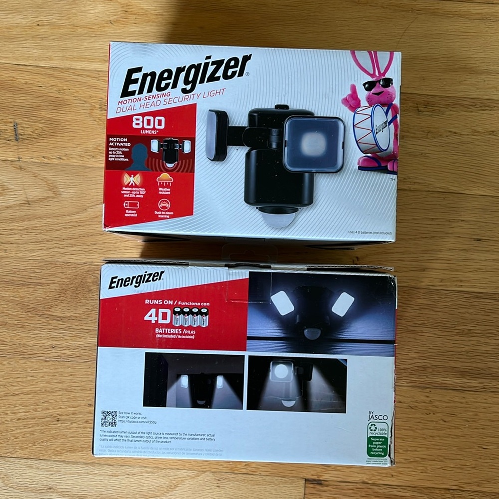 2 Energizer Motion-Sensing Dual Head Security Lights